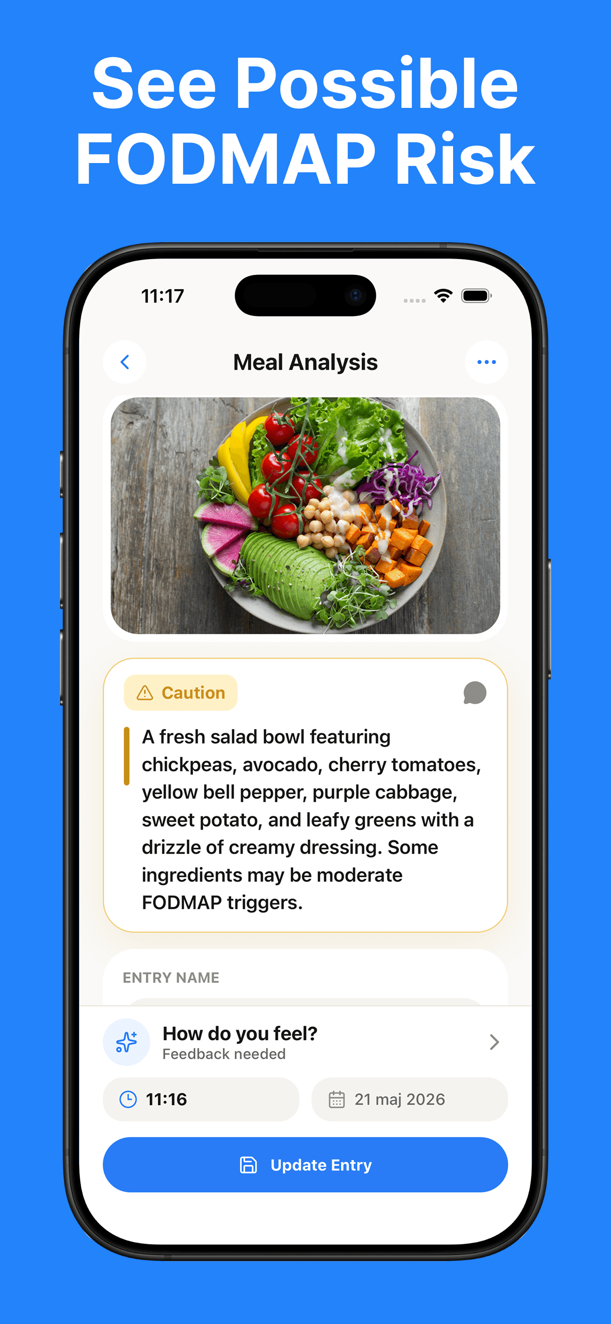 Low FODMAP Food Scanner concern review screenshot
