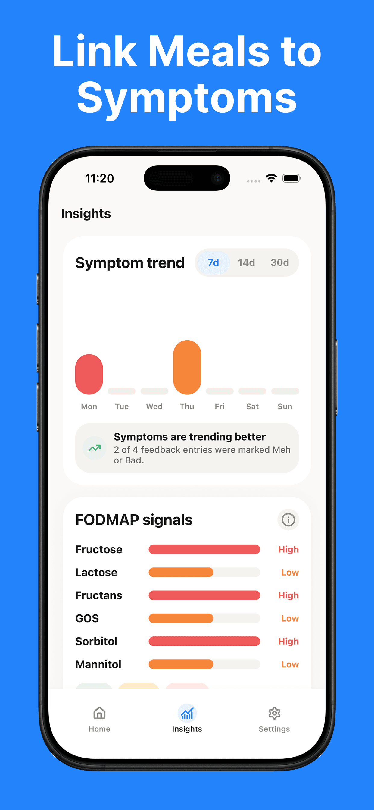 Low FODMAP Food Scanner history screenshot
