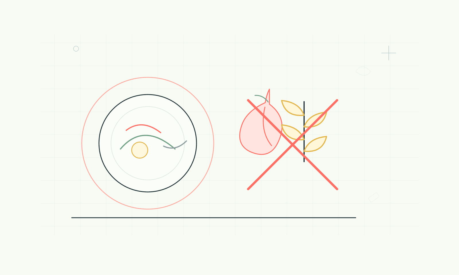 Line illustration of high FODMAP trigger foods to review