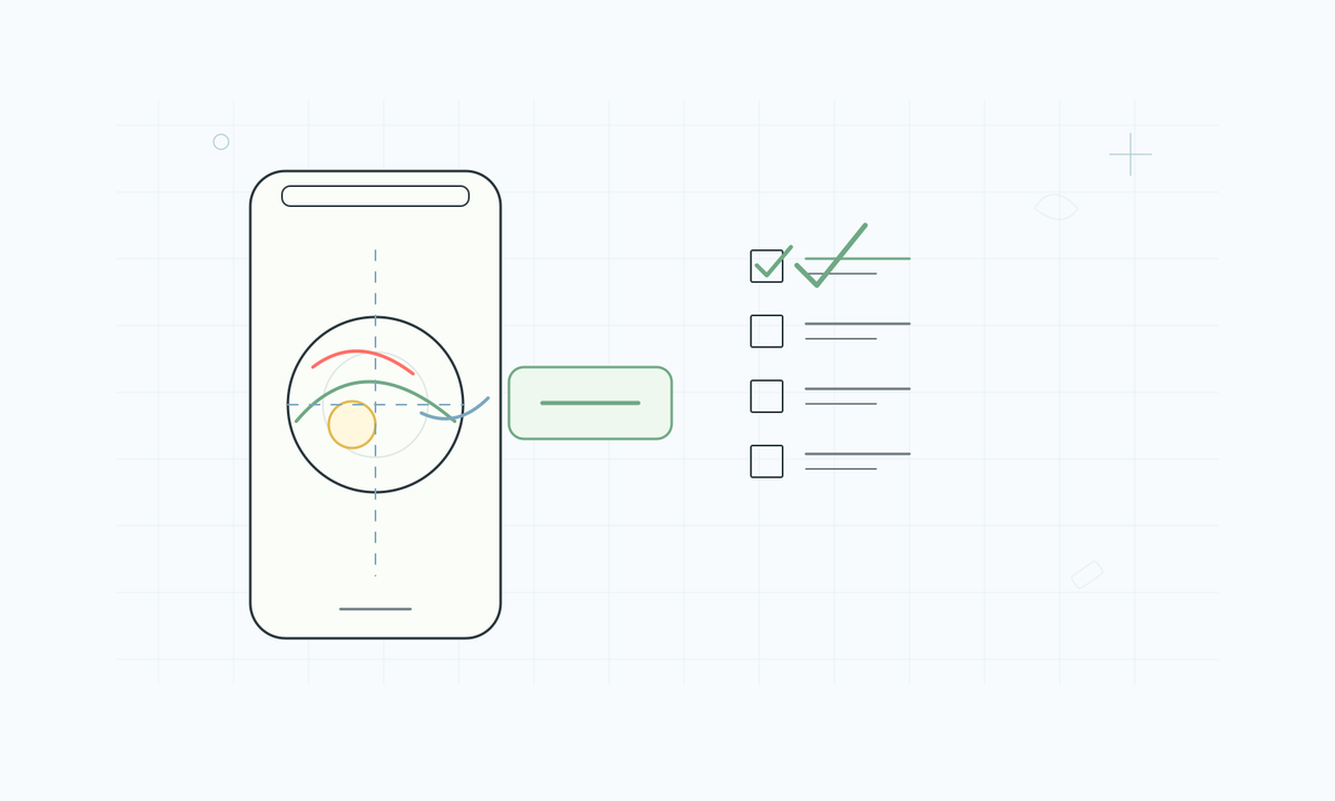 Line illustration of a Low FODMAP food scanner workflow