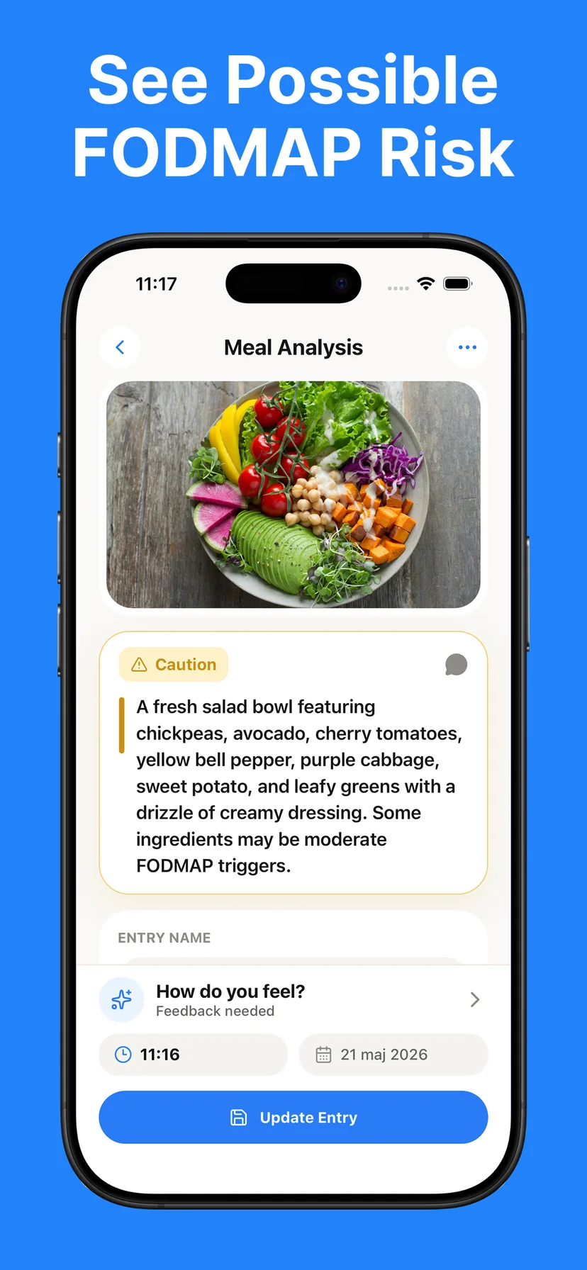 Low FODMAP Food Scanner concern review screenshot