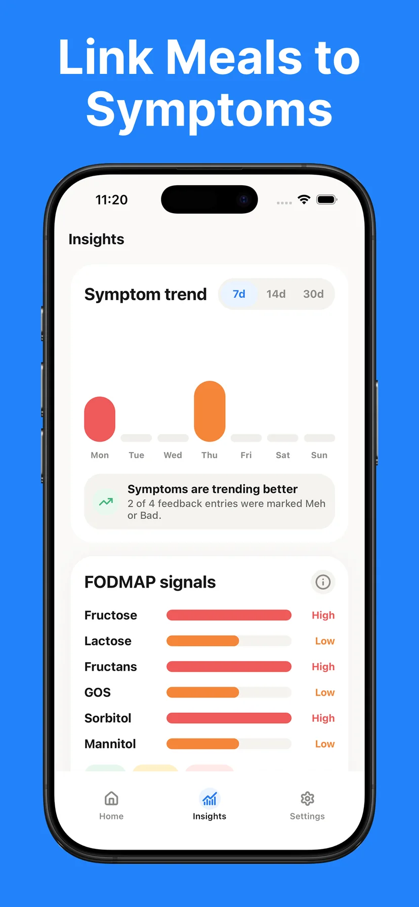 Low FODMAP Food Scanner history screenshot